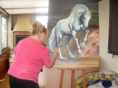 artiste peintre tableau cheval